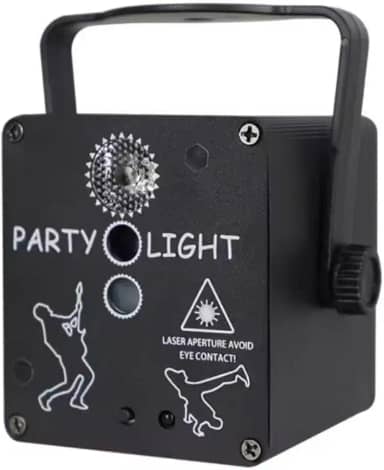 Luz de Festa RGB 3 em 1 com Controle Remoto, Mini Projetor LED USB para Discoteca, Karaokê, DJ, Natal, Halloween, KTV e Decoração de Eventos