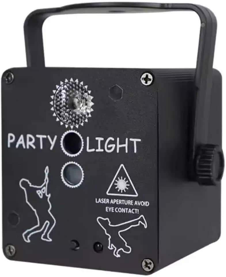 Luz de Festa RGB 3 em 1 com Controle Remoto, Mini Projetor LED USB para Discoteca, Karaokê, DJ, Natal, Halloween, KTV e Decoração de Eventos