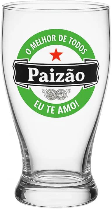 Copo Tulipa Paizão 340ml | Vidro Premium Presente Criativo Pai Cerveja | Dia dos Pais Colecionável
