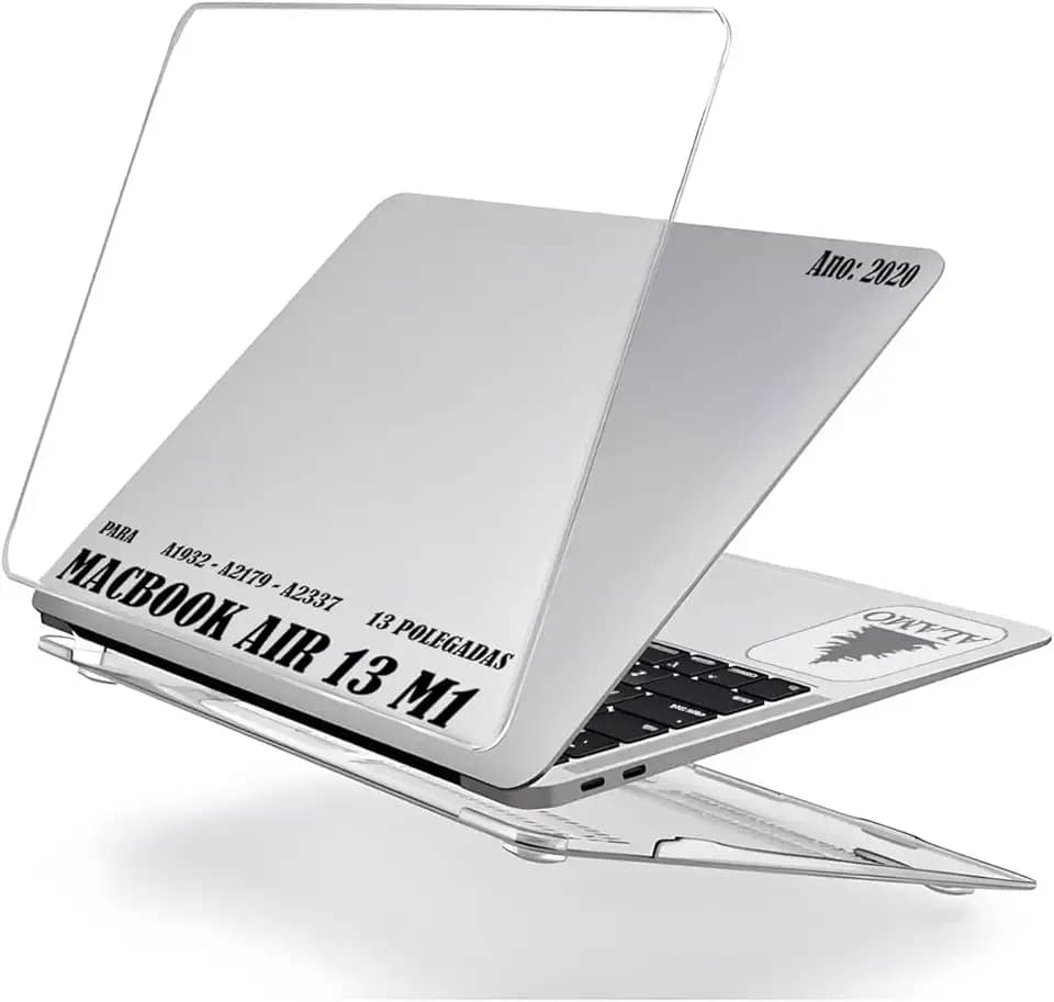 Capa Case Capinha para MacBook Air 13 polegadas, M1 versão ano 2018 a 2020 modelo A2337 / A2179/ A1932 Slim em Acrílico transparente resistente - Alamo