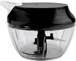 Processador de Alimentos Grande 500ml Triturador Com Três lâminas Em Inox Manual Acionamento Por Corda Retrátil (Preto)