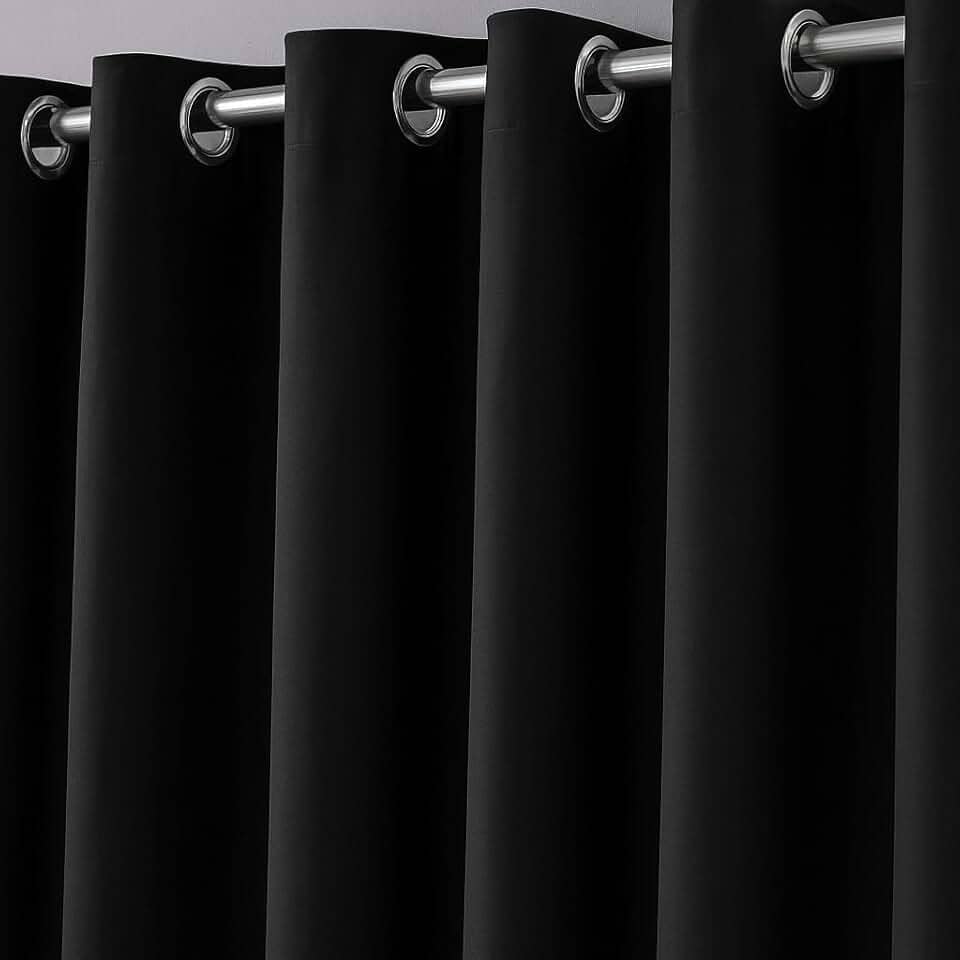 Cortina em Tecido Blackout 2,80 m x 2,30 m Corta Luz Para Sala, Quarto, Escritório (Preto)