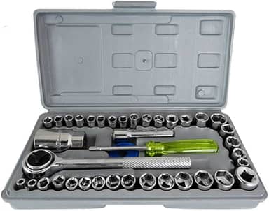 KIT CHAVE CATRACA REVERSÍVEL JOGO PROFISSIONAL DE SOQUETES 40 PEÇAS