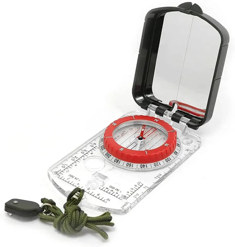 Bússola Multifuncional Mochila de Caminhadas Kit de Bússola de Orientação com Ajuste Magnético de Declinação para Camping Caminhadas Navegação Mapa de Leitura Multicolorido