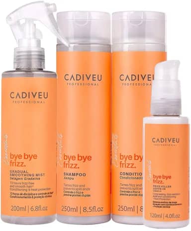 Kit Cadiveu Professional Bye Bye Frizz Shampoo Condicionador Selagem Gradativa e Leave-in (4 produtos)