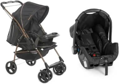 Travel System Galzerano Carrinho De Bebê Milano Reversível III 1019 até 15Kg Preto Cobre
