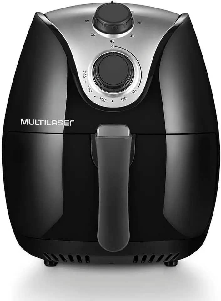 Fritadeira Elétrica Air Fryer 4 Litros Multilaser Acompanha Pegador 1500W 127V Preta - CE021