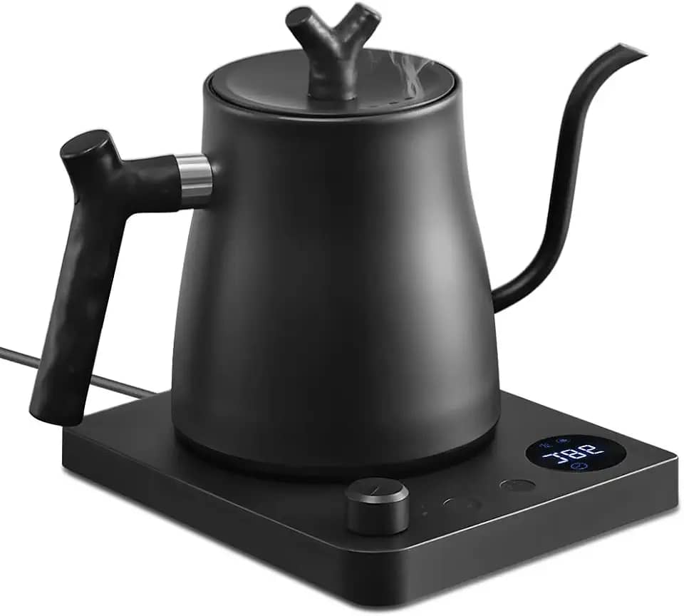 110V, 304 Chaleira Eletrica, 1L Chaleira Bico de Ganso, Chaleira Eletrica Bico de Ganso, Temperatura E Tempo Ajustáveis, Chaleira Bico de Ganso Eletrica, Bico de Ganso, Mantém Quente