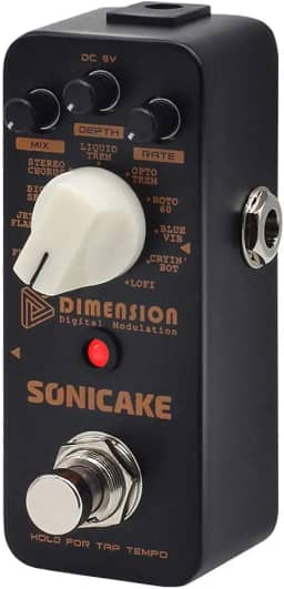 SONICAKE Pedal de efeitos de guitarra de modulação digital 5ª dimensão 11 modos de fase, flanger, chorus, tremolo, vibrato, autowah