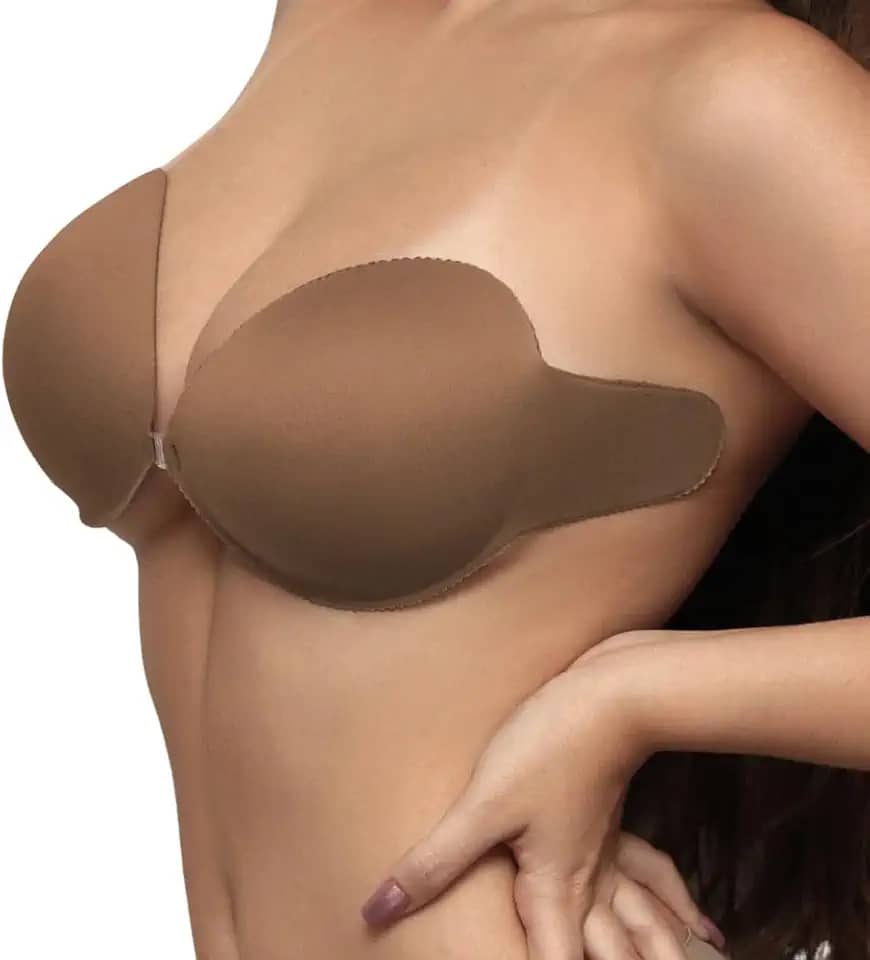 Sutiã Adesivo InvisionLov Plus com Abas Laterais Reutilizável do 44 ao 52 nas Cores Bege Preto Chocolate