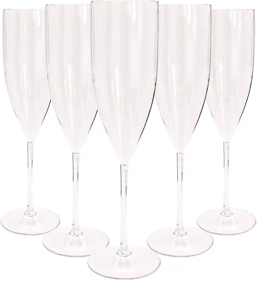 20 Taças de Champanhe de Acrílico Cristal 160 Ml