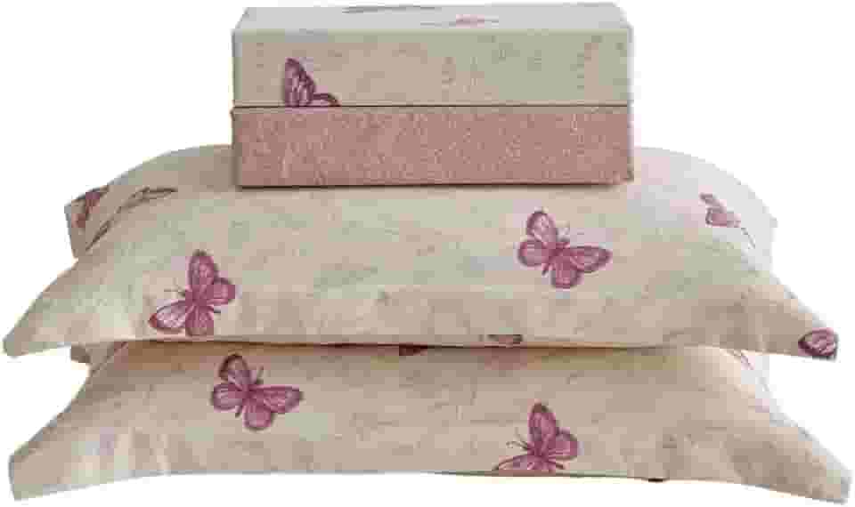 Jogo de Lençol Queen 4 Peças Percal 300 Fios Roma Estampado (Borboleta)