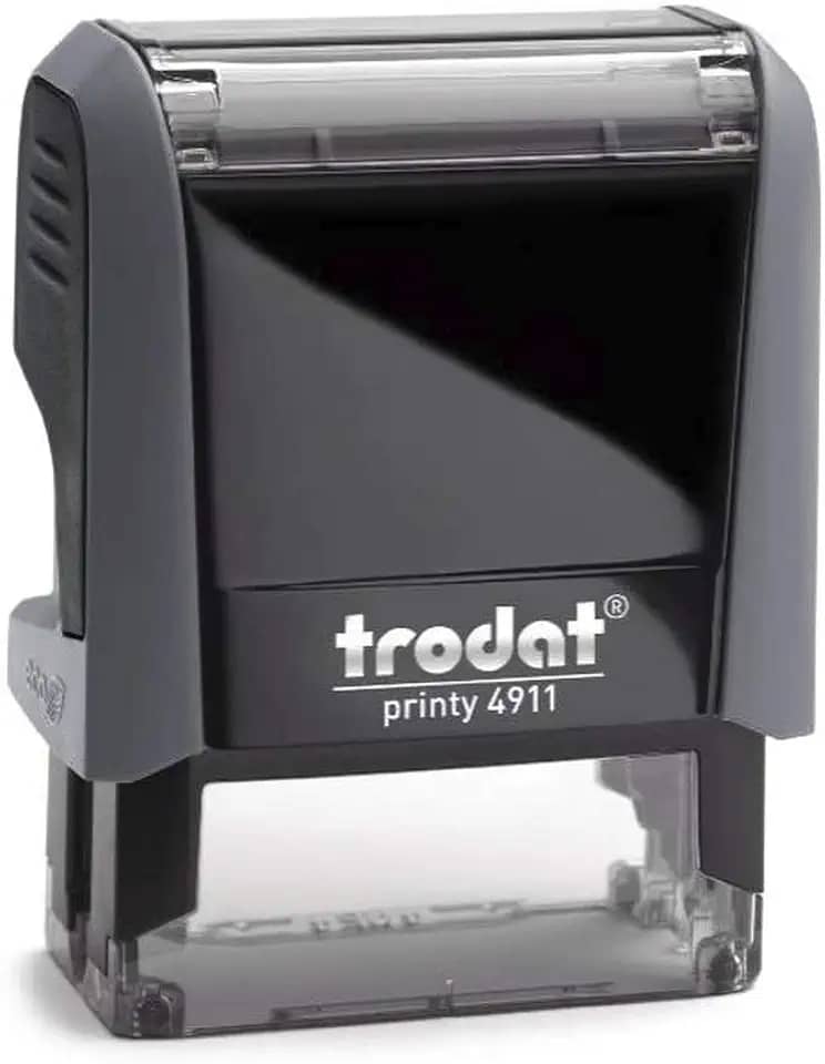 Carimbo Trodat Printy 4911 38x14mm Preto e Cinza