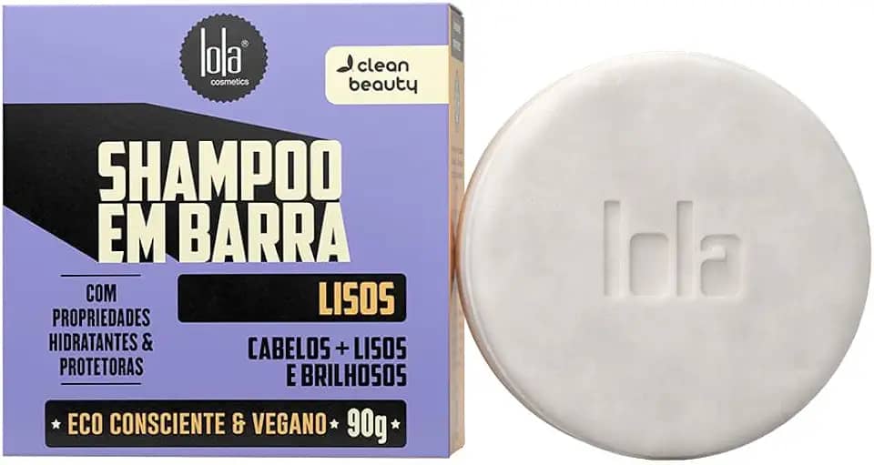 Shampoo em Barra para Cabelos Lisos 90g, Lola Cosmetics