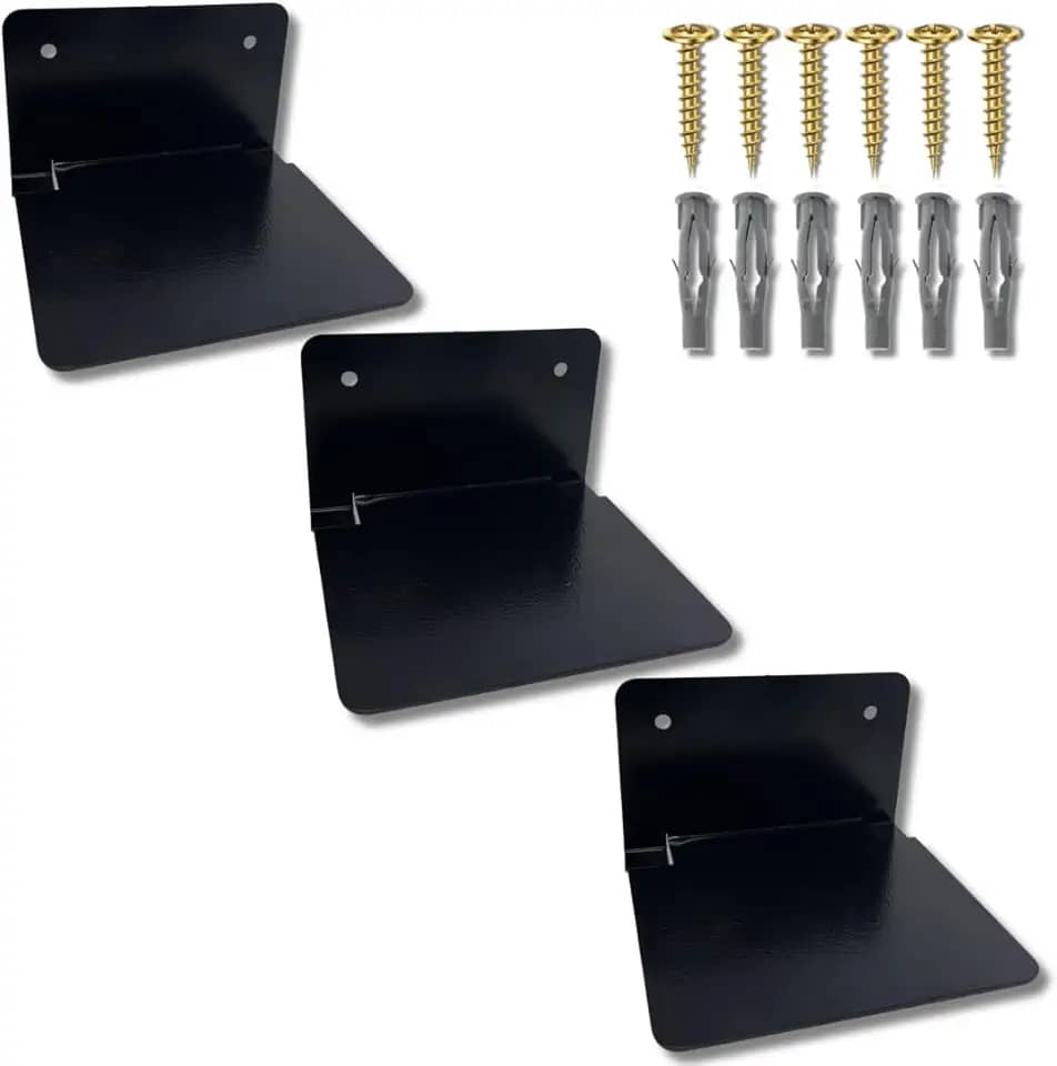 Kit 2 Prateleiras Invisíveis Suporte Para Livros Efeito Flutuante Organização Biblioteca (Preto)