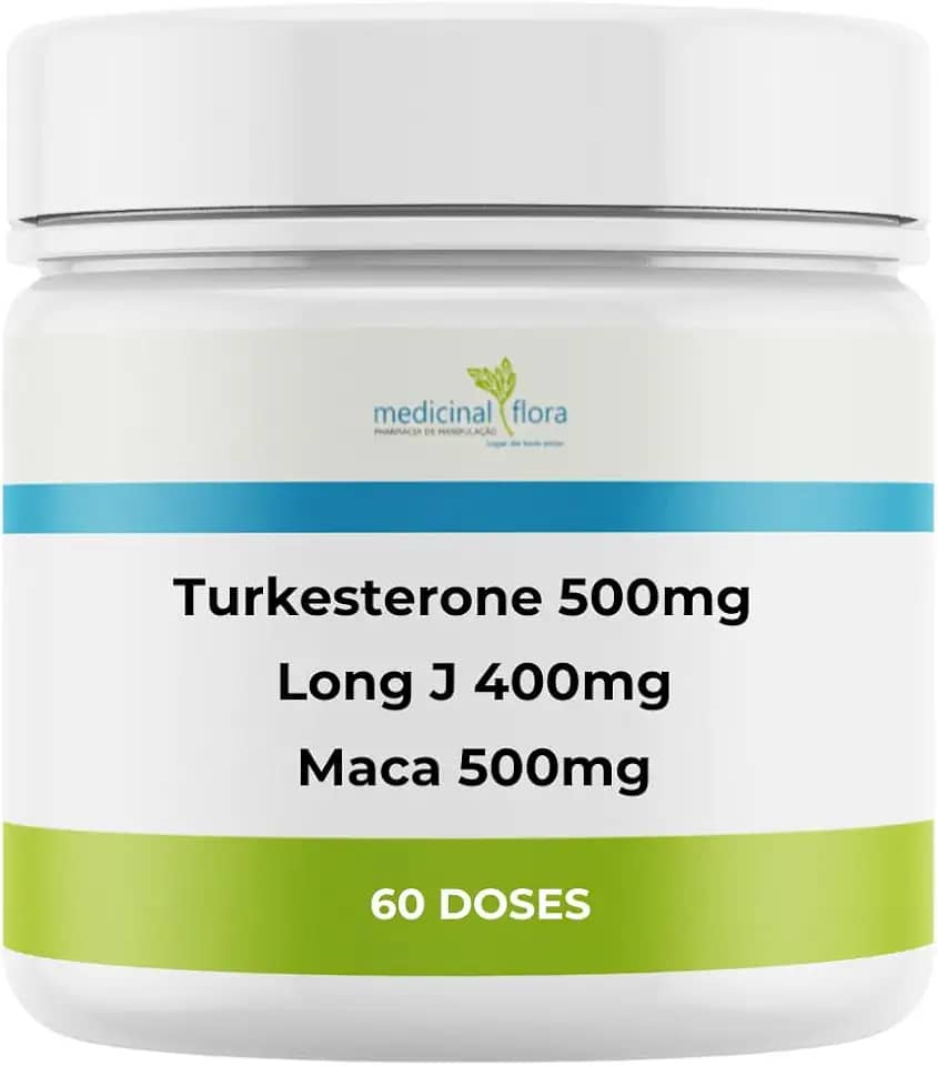 Maca Peruana 500mg + Turkesterone 500mg + Long J - 60 Doses