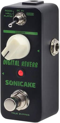 SONICAKE Pedal de Guitarra Reverb 3 Modos Sala Hall Plate Pedal de Efeitos de Guitarra Reverb Digital True Bypass