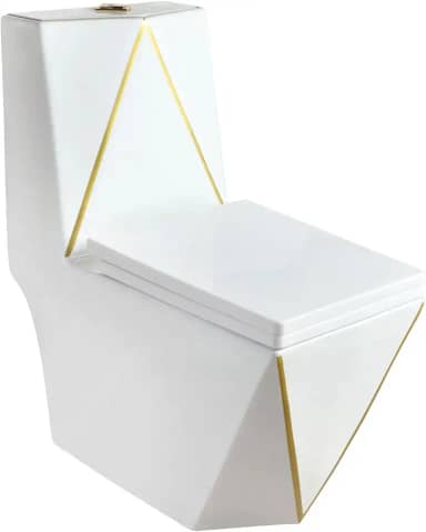 Vaso Sanitário Monobloco Acoplado Completo Diamante Linha Dourado Gowff