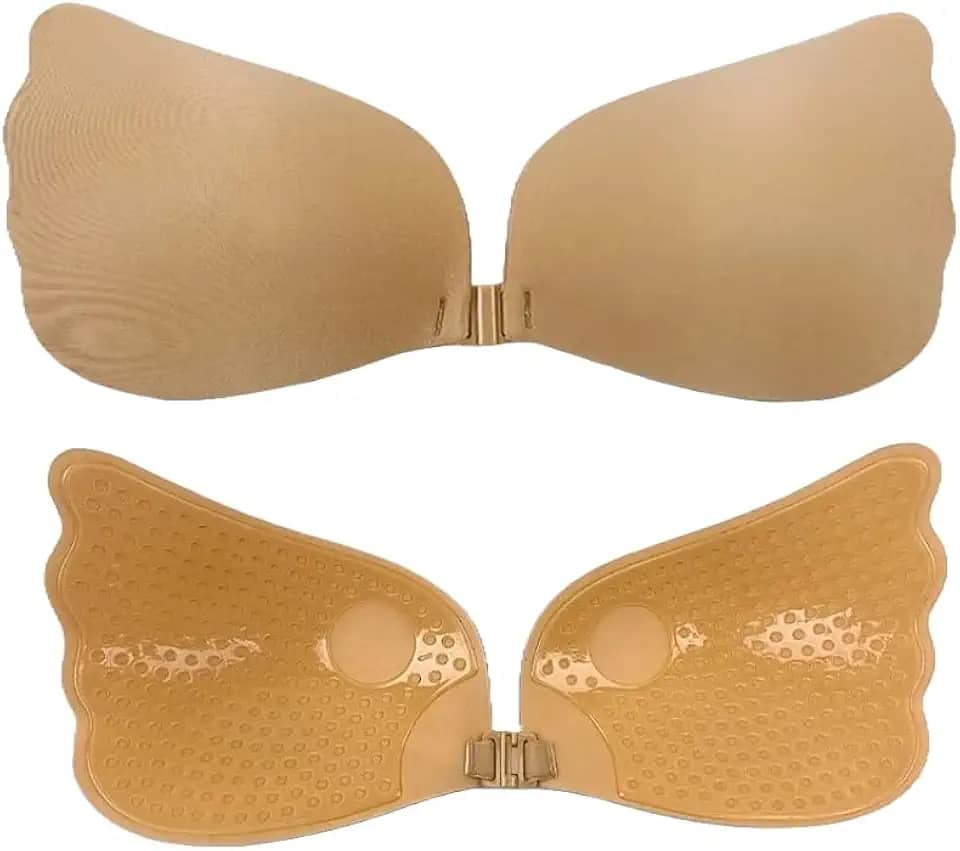 Sutiã Adesivo Invisível com Fecho Frontal, Tecido Reutilizável, Efeito Push Up, Levanta Seios