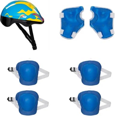 Kit De Proteção Azul Chamas C/cap Mimo Style Azul