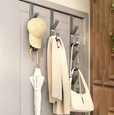 Kit 2 Cabide Suporte Para Porta e Armários Com 7 Ganchos Pendurar Acessórios Roupas Linha Premium M5 Armarinhos (KIT 1)