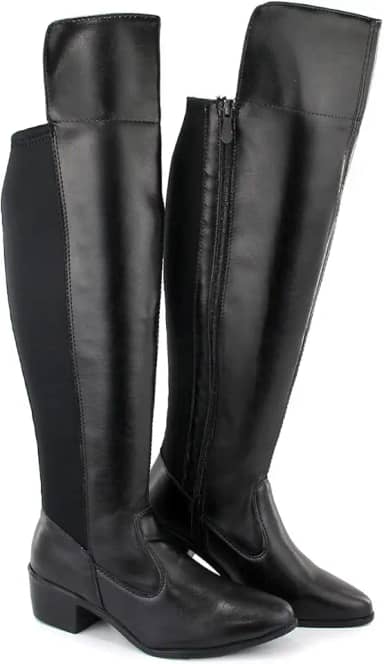 Bota Over Montaria Feminina Cano Longo Flexível Confortável com Elástico