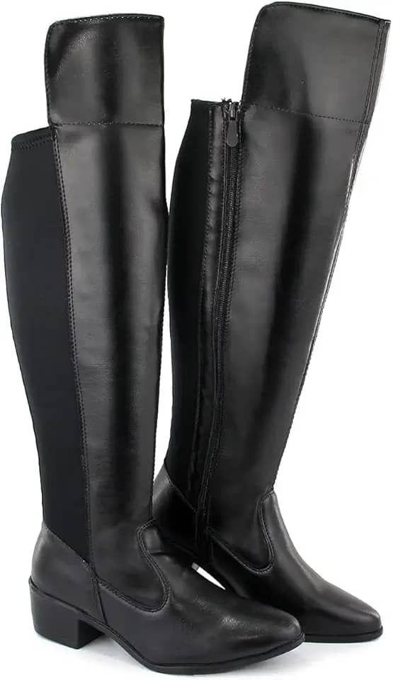 Bota Over Montaria Feminina Cano Longo Flexível Confortável com Elástico