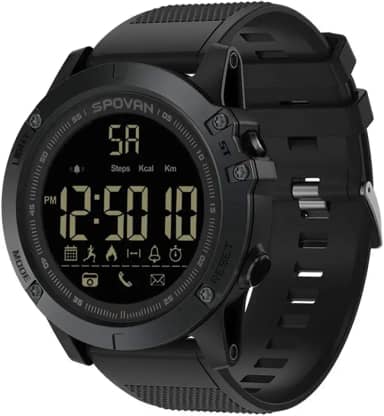 Andoer Relógio esportivo digital inteligente externo para homens com pedômetro. Relógio de pulso para iOS e Android 50M à prova d'água