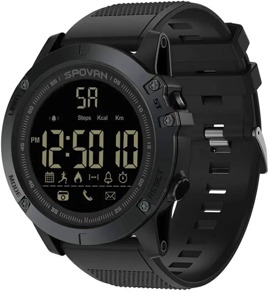 Andoer Relógio esportivo digital inteligente externo para homens com pedômetro. Relógio de pulso para iOS e Android 50M à prova d'água