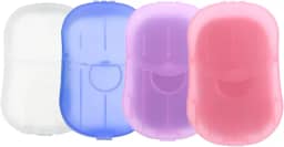 GIBENUO 4 caixas (200 folhas) folhas de sabão para lavar as mãos para viagens ao ar livre, portátil, caminhada, sabão de papel de mão para viagem, festa, escola, acampamento