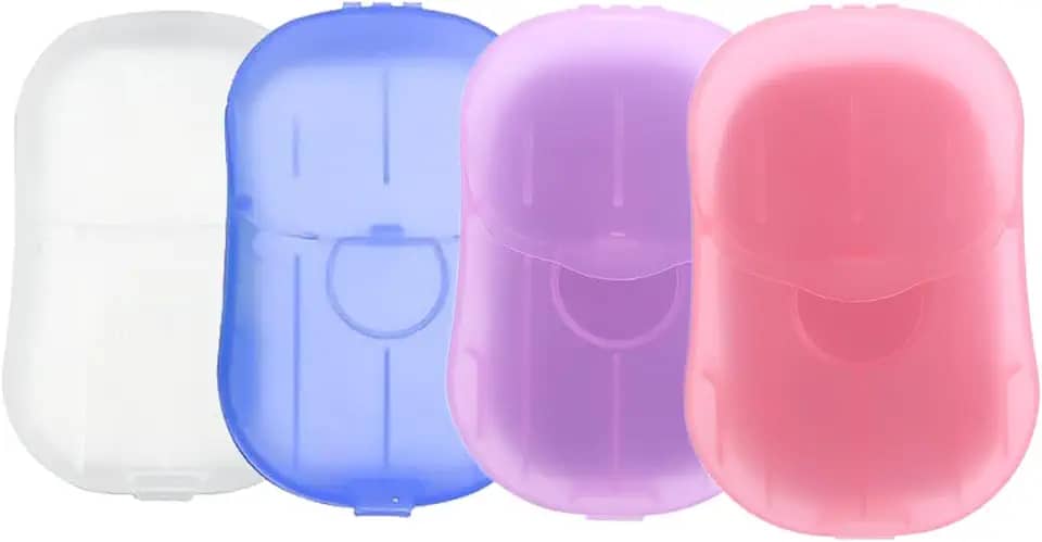 GIBENUO 4 caixas (200 folhas) folhas de sabão para lavar as mãos para viagens ao ar livre, portátil, caminhada, sabão de papel de mão para viagem, festa, escola, acampamento
