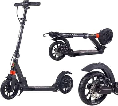 Ultra Wide Big Wheels Adulto Kick Scooter Dobrável & Ajustável Em Altura Capacidade De 330lbs Scooter Para Adolescentes Freio De Mão A Disco
