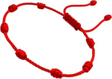 Pulseira Kabbalah 7 Nós Corda Vermelha Ajustável de 15 a 25cm O Francisco Original