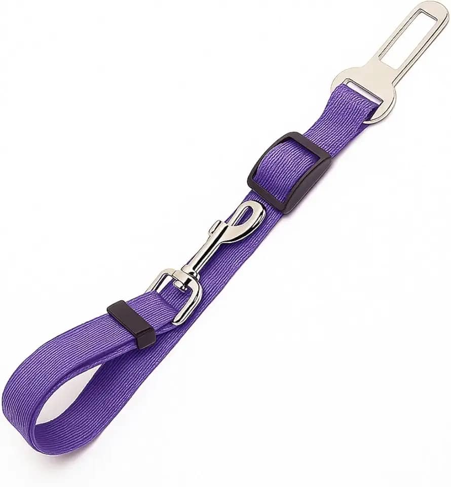 Cinto de Segurança Universal para Cachorro Gato Pet Ajustável com Mosquetão Passeio Seguro (Roxo)