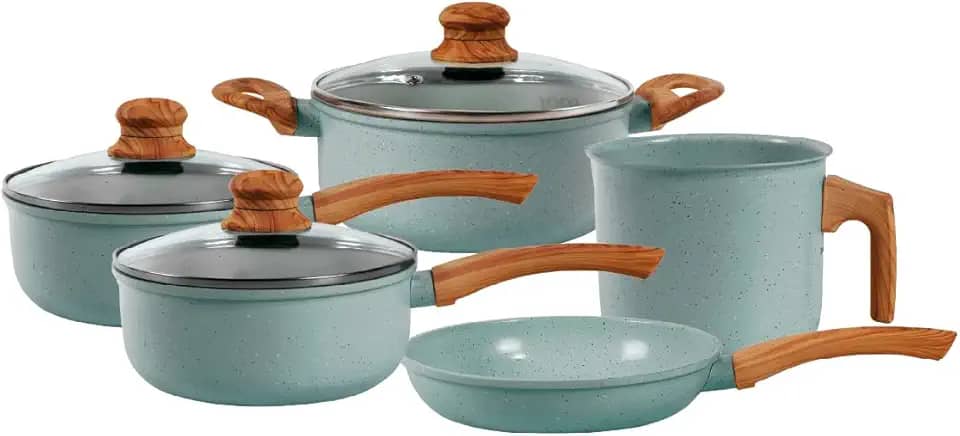 Jogo de Panelas de Alumínio Revestimento Cerâmico com Antiaderente Ecoglide Tuut Marble 5 peças