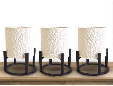 kit 3 Vasos suspenso Cachepot para plantas Suculenta - Decoração moderna Casa, Quarto (Branco)