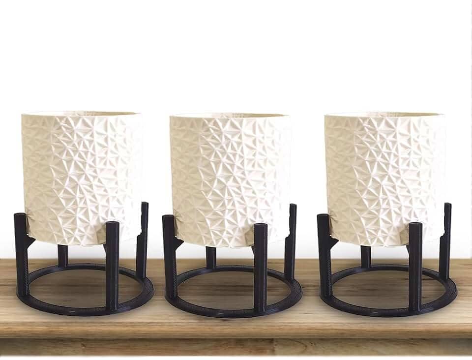 kit 3 Vasos suspenso Cachepot para plantas Suculenta - Decoração moderna Casa, Quarto (Branco)