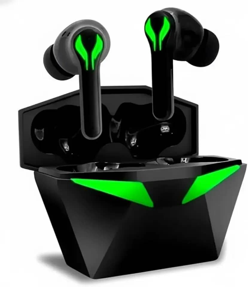 Fone de Ouvido TWS Gamer, Bluetooth Sem Fio, com Microfone, 8 Horas de Bateria, para Esportes, Baixa Latência, Longa Duração
