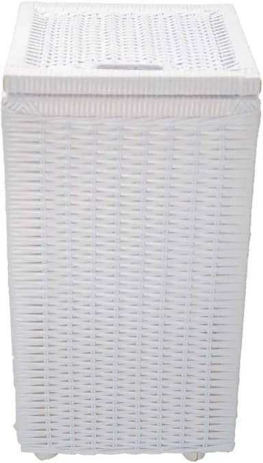 Cesto roupa suja roupeiro fibra sintetica junco branco 30x30x57
