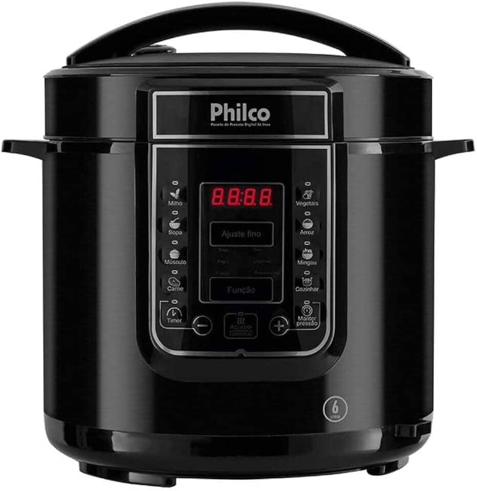 Panela de pressão, Digital inox Ppp01p, 6L, Preto, 110v, Philco