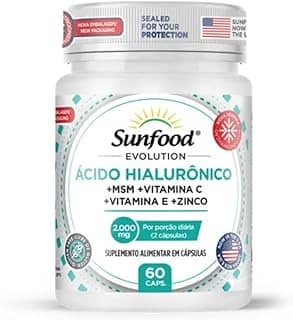 ÁCIDO HIALURÔNICO 2.000MG 60 CAPSULAS SUNFOOD EVOLUTION