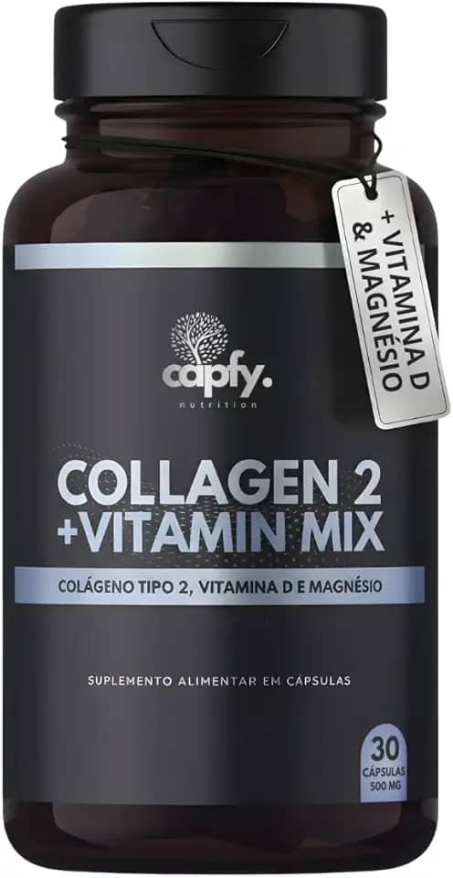 Colágeno Tipo 2 + Vitamina D3 + Vitamina K2 + Magnésio Vitaminas para Joelho e Articulações Collagen Plus Premium Capfy.Nutrition