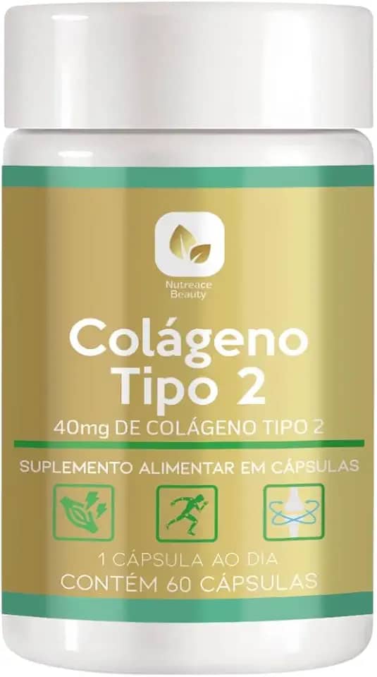Colageno Tipo 2 40mg Saúde Articular, Alívio, Flexibilidade, Articulações e Cartilagens Saudáveis Original Nutreace Beauty 60 Capsulas