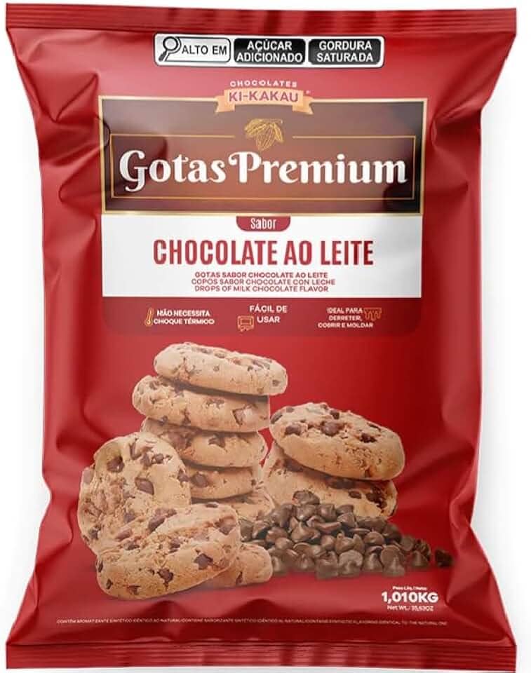 Chocolate em Gotas Premium Ao Leite 1,01kg – Kikakau – Gotas de Chocolate Profissional para Confeitaria, Recheios e Coberturas