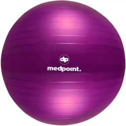 Bola de Pilates 65cm Roxo para Yoga Fitness e Ginástica Suporta até 300kg Ideal para Abdominal e Fisioterapia com Bomba Fortalecimento, Tonificação e Flexibilidade Antiestouro