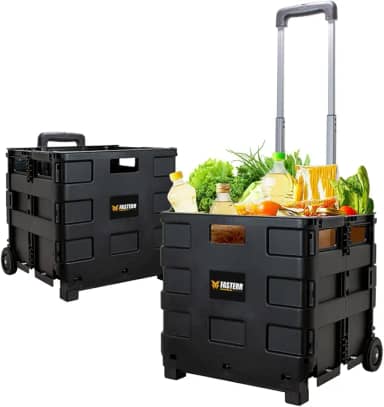 Carrinho Dobrável com Rodinhas FST021 Multiuso para Feira, Cesta, Caixa e Transporte