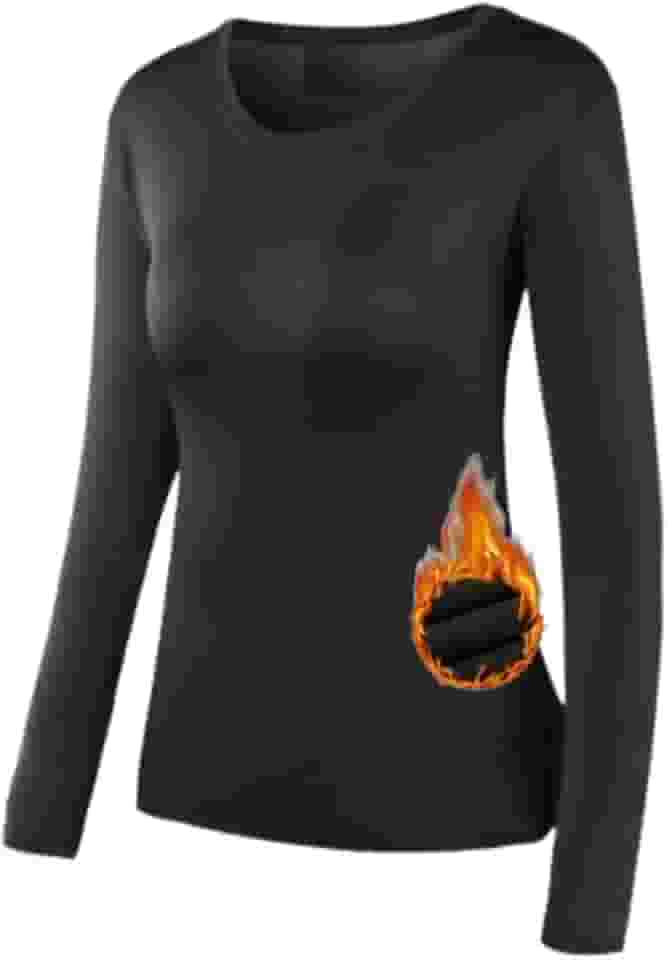 Blusa Térmica Feminina Forrada Flanelada Para Inverno Frio Segunda Pele Manga Longa Preto