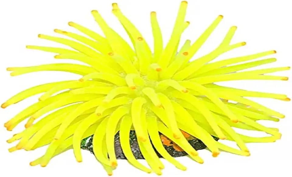 SOMA - Enfeite de Silicone Anemona Short Amarela 11cm