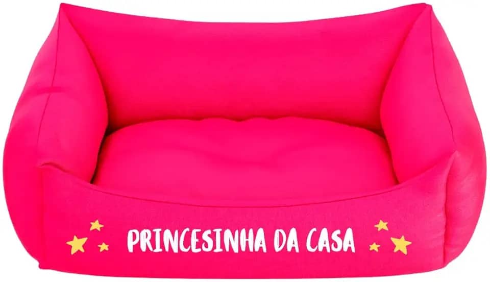 Cama De Cachorro Pet Pequeno Lavável Com Zíper Rosa Cor:Princesinha Da Casa;Tamanho:P