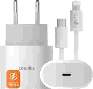 Basike Carregador Turbo 20W + Cabo de Dados Lightning (Usb-C-Lightning), Compatível iPhone X Xr SE 11 12 13 14 (Lightning)